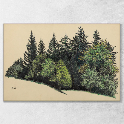 Pezzo Di Foresta Senza Titolo Karl Wiener kwn606 quadro stampato su tela