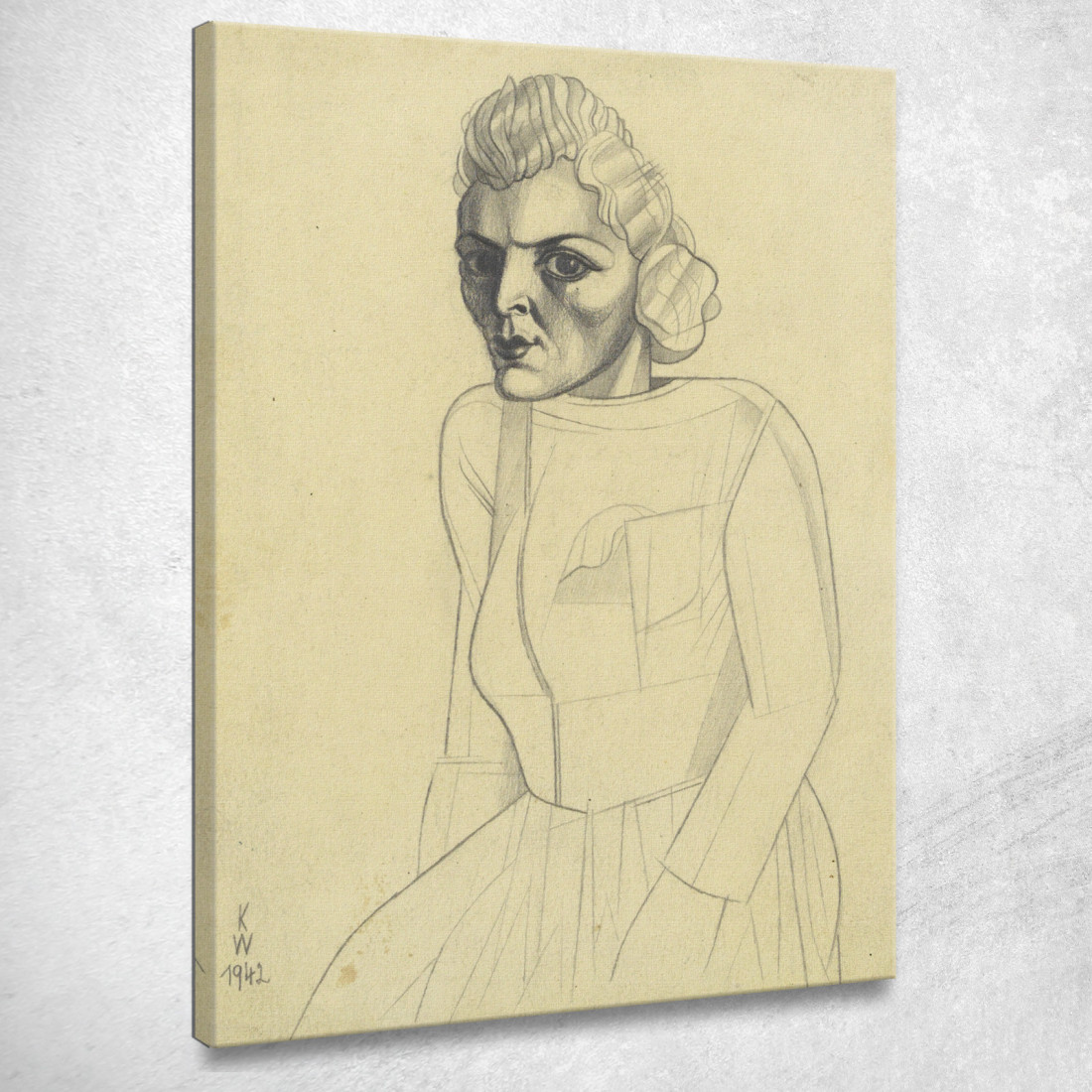 Ritratto Femminile Senza Titolo Ii Karl Wiener kwn609 quadro stampato su tela Ritratto Femminile Senza Titolo Ii Karl Wiener kwn609 quadro stampato su tela