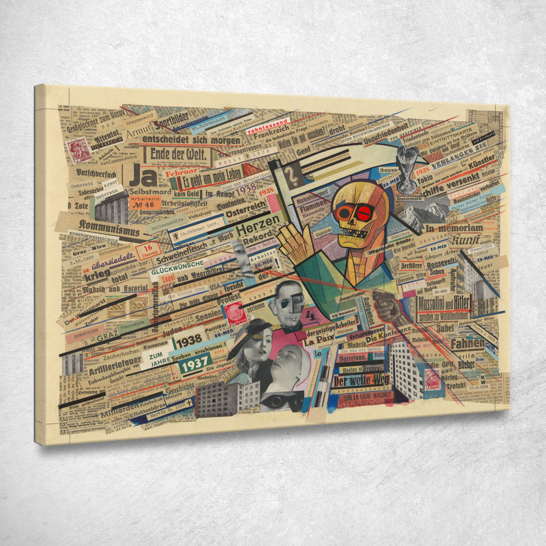 Collage Politico Karl Wiener kwn631 quadro stampato su tela Collage Politico Karl Wiener kwn631 quadro stampato su tela