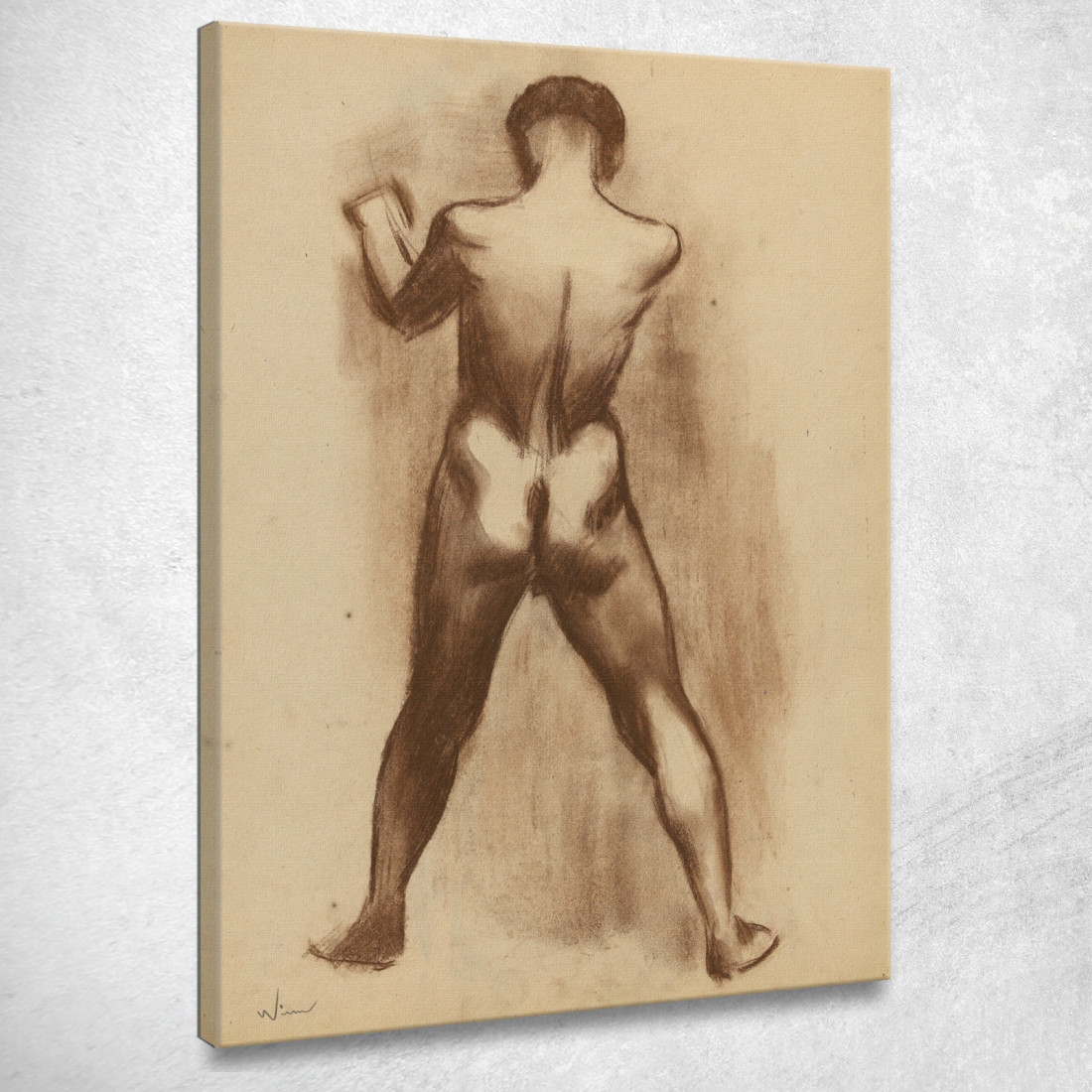 Nudo Maschile In Piedi Karl Wiener kwn680 quadro stampato su tela Nudo Maschile In Piedi Karl Wiener kwn680 quadro stampato su tela