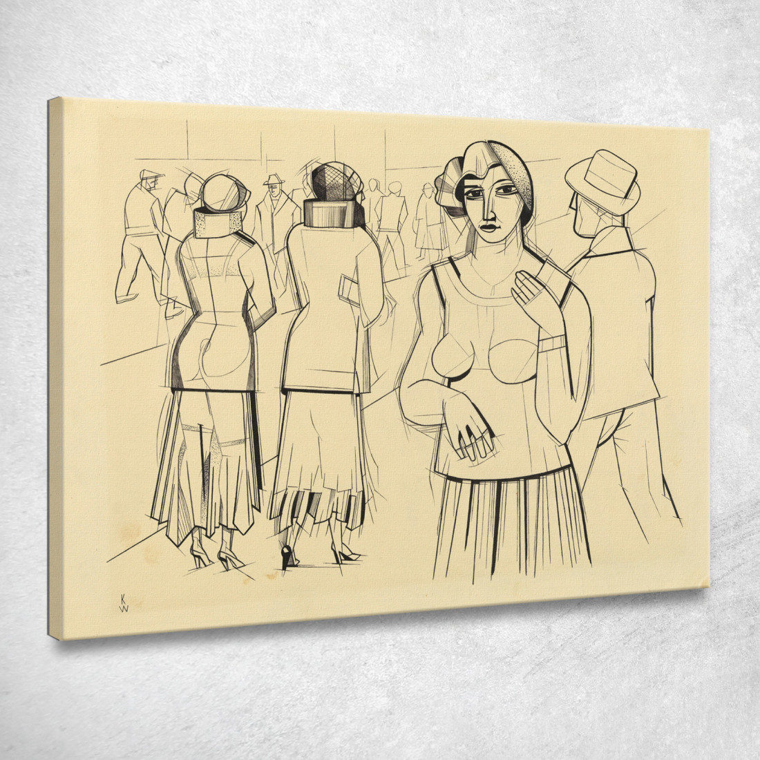 Strada Con Ragazze Karl Wiener kwn686 quadro stampato su tela Strada Con Ragazze Karl Wiener kwn686 quadro stampato su tela