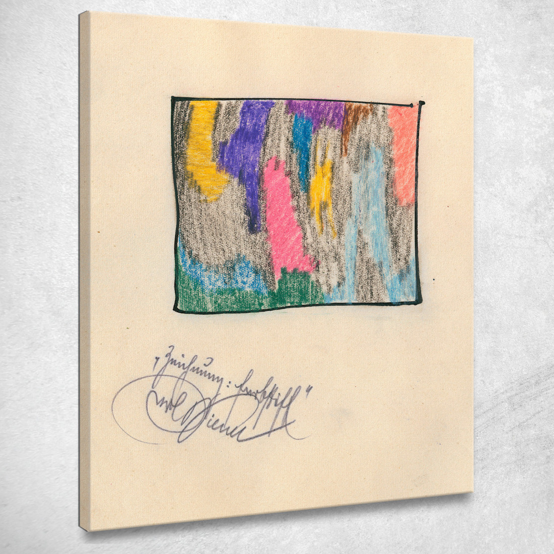Disegno A Matita Colorata Karl Wiener kwn785 quadro stampato su tela Disegno A Matita Colorata Karl Wiener kwn785 quadro stampato su tela