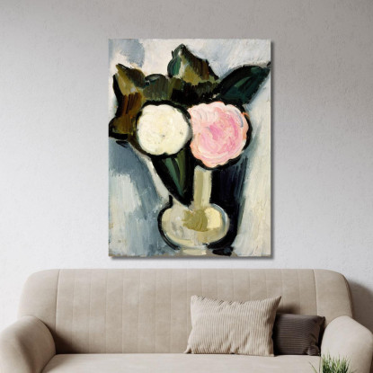 Fiori Rosa E Bianchi In Un Vaso Marsden Hartley mhr25 quadro stampato su tela