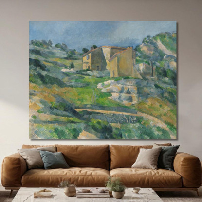 Case In Provenza La Valle Del Riaux Vicino A L'Estaque Paul Cézanne pcz35 quadro stampato su tela