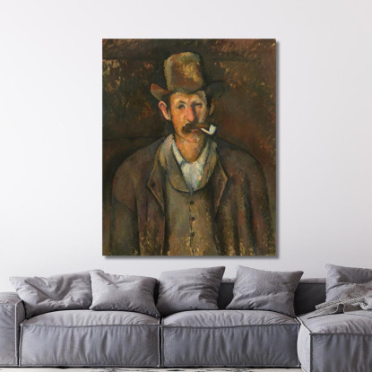L'Uomo Con La Pipa Paul Cézanne pcz58 quadro stampato su tela