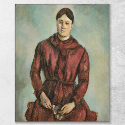 Madame Cézanne In Abito Rosso Paul Cézanne pcz69 quadro stampato su tela
