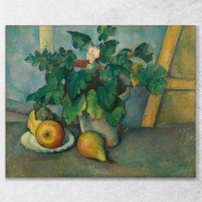 Vaso Di Primule E Frutta Paul Cézanne pcz78 quadro stampato su tela