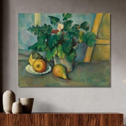Vaso Di Primule E Frutta Paul Cézanne pcz78 quadro stampato su tela