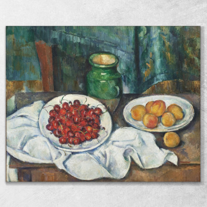 Natura Morta Con Ciliegie E Pesche Paul Cézanne pcz93 quadro stampato su tela