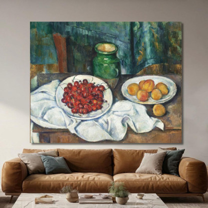 Natura Morta Con Ciliegie E Pesche Paul Cézanne pcz93 quadro stampato su tela