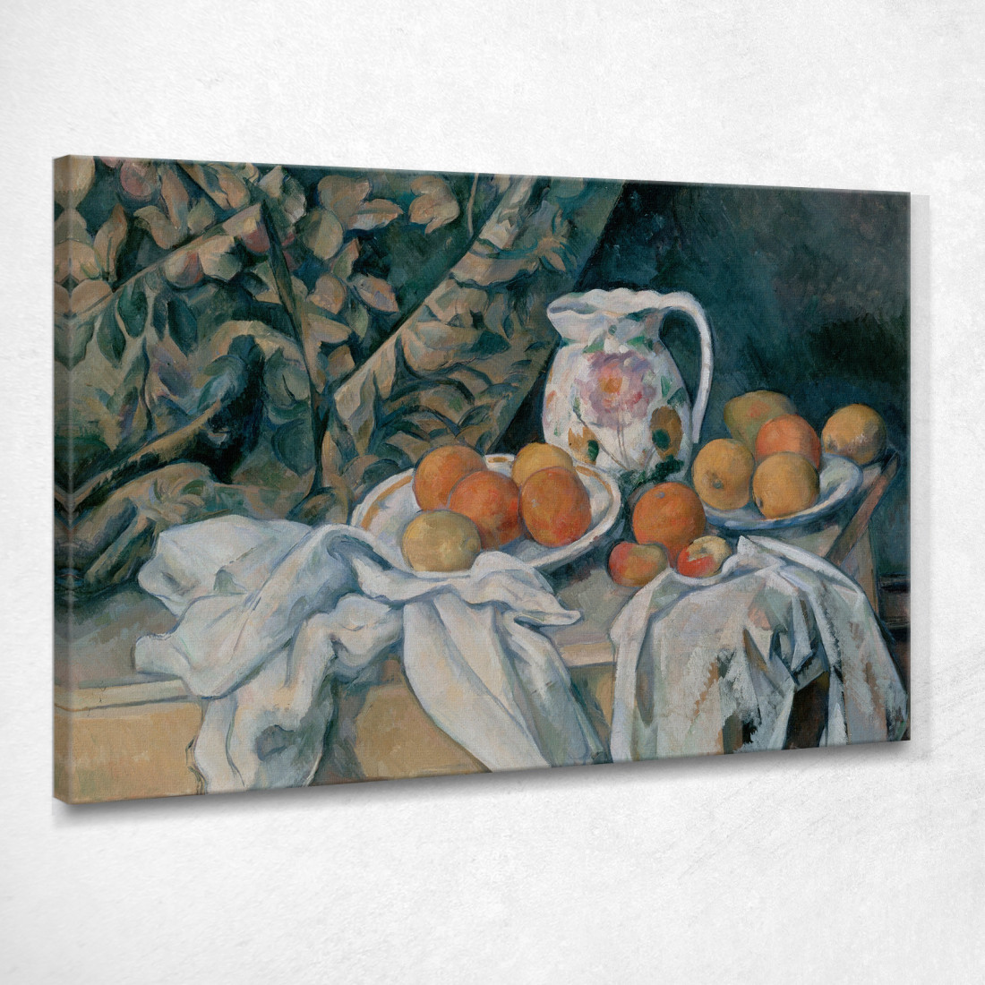 Natura Morta Con Tenda E Brocca Fiorita Paul Cézanne pcz95 quadro stampato su tela Natura Morta Con Tenda E Brocca Fiorita Paul Cézanne pcz95 quadro stampato su tela