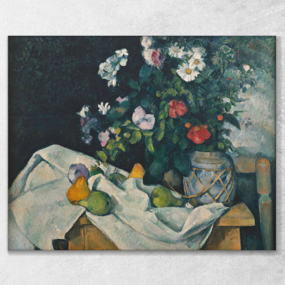Natura Morta Con Fiori E Frutta Paul Cézanne pcz96 quadro stampato su tela