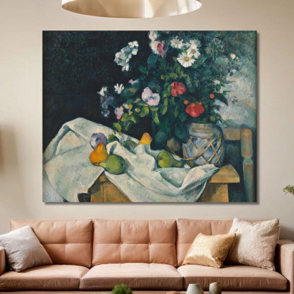 Natura Morta Con Fiori E Frutta Paul Cézanne pcz96 quadro stampato su tela