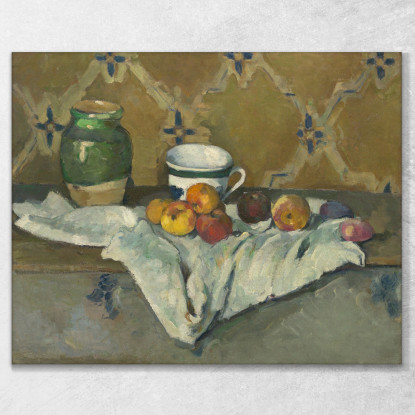 Natura Morta Con Vasetto Coppa E Mele Paul Cézanne pcz97 quadro stampato su tela