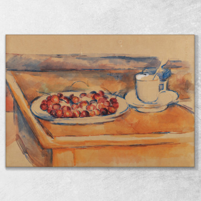 Tazza E Piatto Di Ciliege Paul Cézanne pcz104 quadro stampato su tela