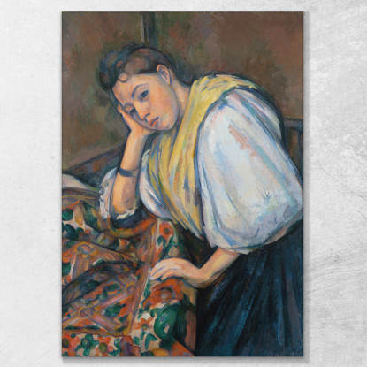 Giovane Donna Italiana A Un Tavolo Paul Cézanne pcz138 quadro stampato su tela