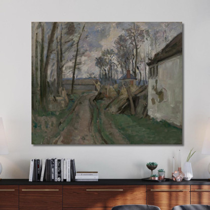 Una Strada Di Paese Vicino Ad Auvers Paul Cézanne pcz139 quadro stampato su tela