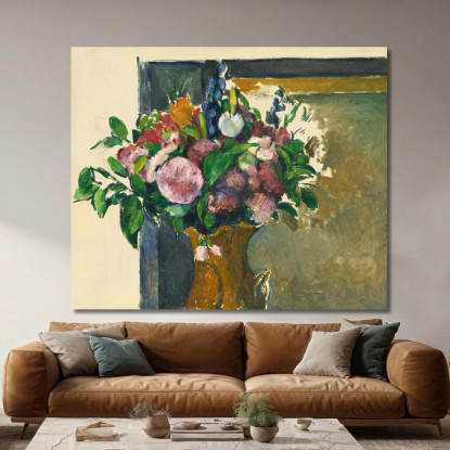Fiori In Un Vaso Rosso Paul Cézanne pcz155 quadro stampato su tela