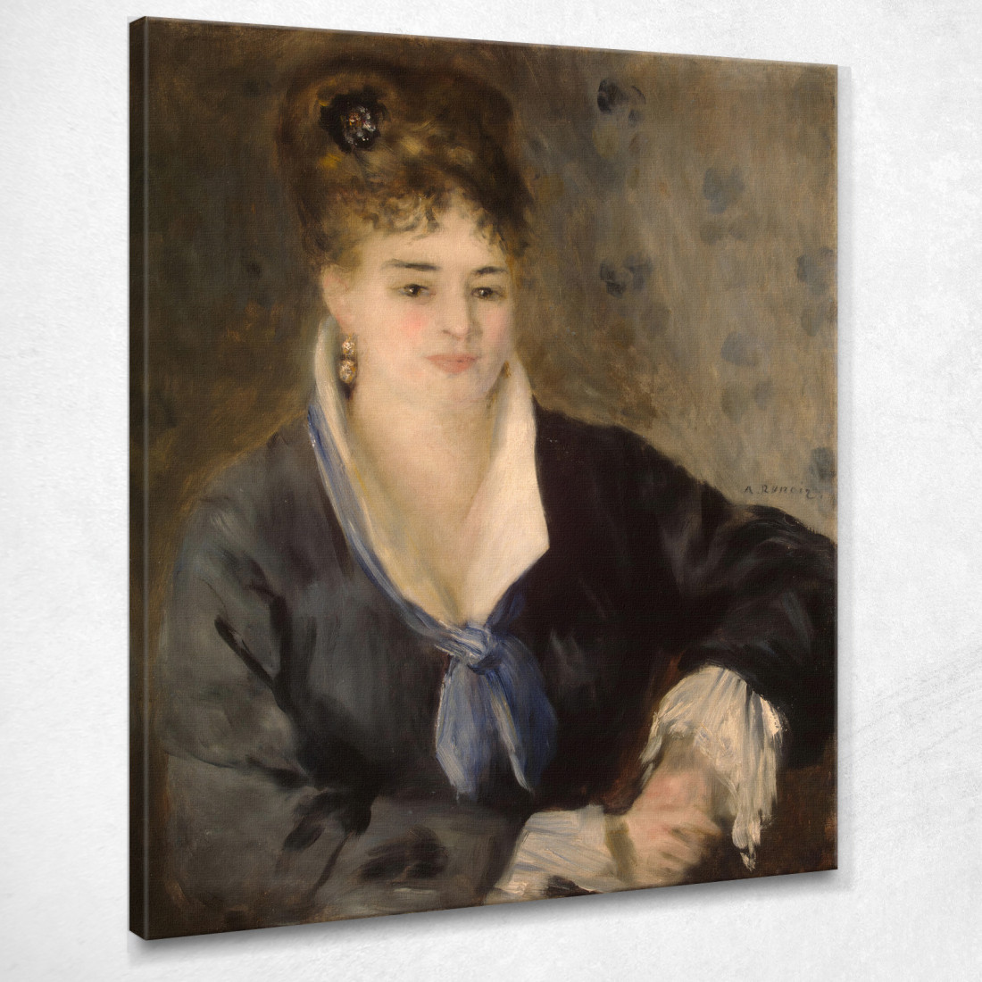 Donna In Nero Pierre-Auguste Renoir par14 quadro stampato su tela