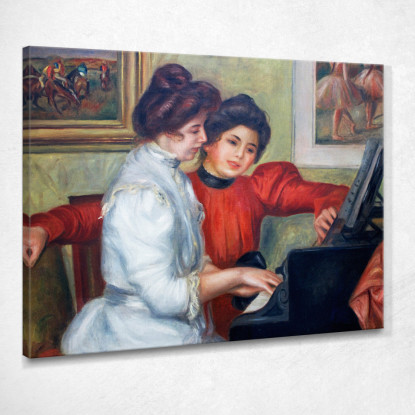 Yvonne E Christine Lerolle Al Pianoforte Pierre-Auguste Renoir par32 quadro stampato su tela