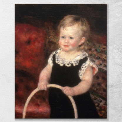 Bambino Con Cerchio 1875 Pierre-Auguste Renoir par45 quadro stampato su tela