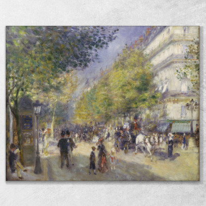 I Grandi Boulevard Pierre-Auguste Renoir par62 quadro stampato su tela