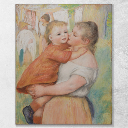 Lavandaia E Suo Figlio Aline E Pierre 1886 Pierre-Auguste Renoir par64 quadro stampato su tela