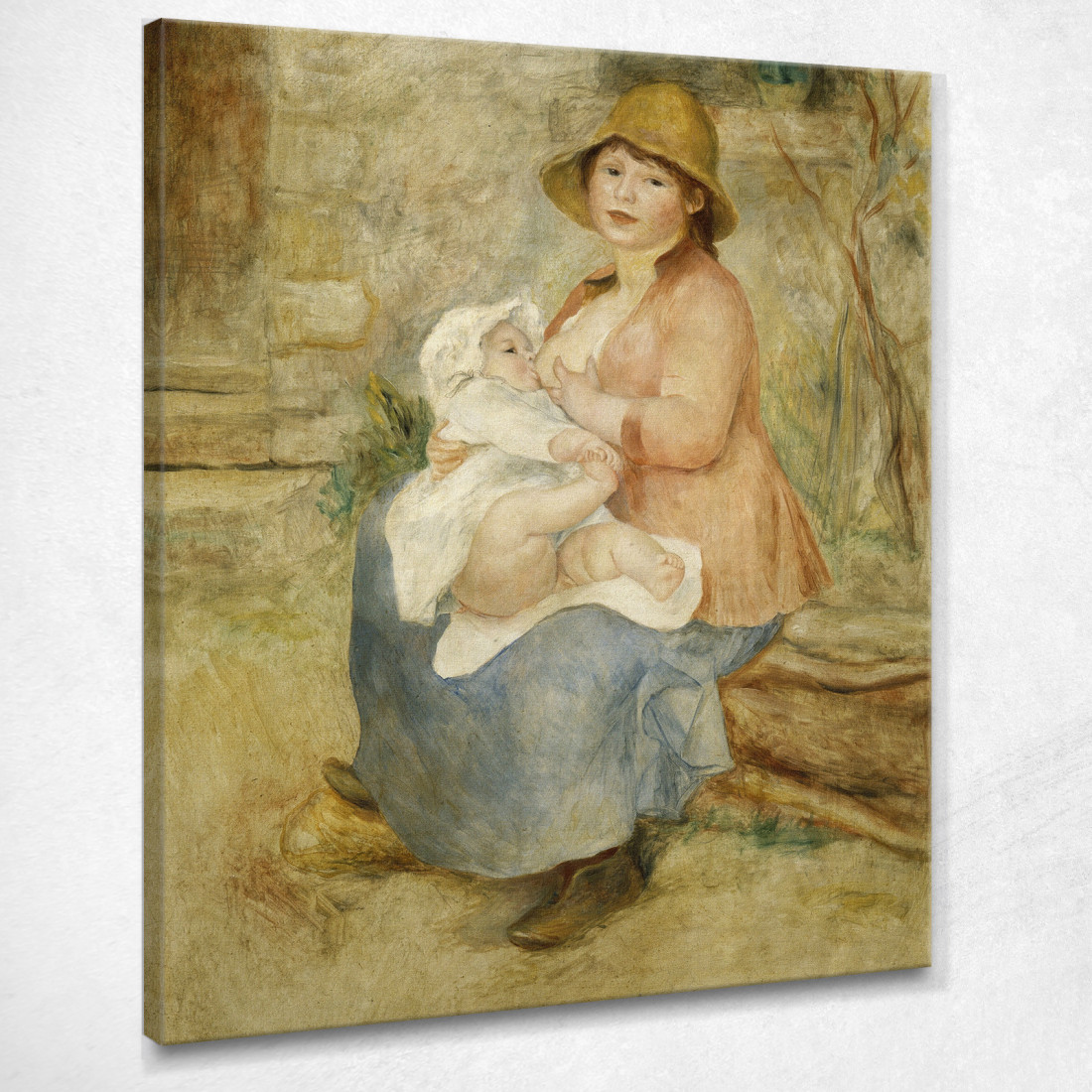 Maternità 1885 Pierre-Auguste Renoir par68 quadro stampato su tela Maternità 1885 Pierre-Auguste Renoir par68 quadro stampato su tela