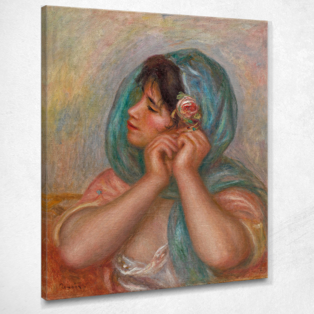 Giovane Donna Che Sistema Il Suo Orecchino Pierre-Auguste Renoir par80 quadro stampato su tela Giovane Donna Che Sistema Il Suo Orecchino Pierre-Auguste Renoir par80 quadro stampato su tela