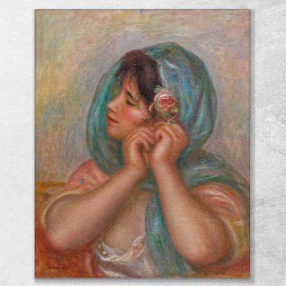 Giovane Donna Che Sistema Il Suo Orecchino Pierre-Auguste Renoir par80 quadro stampato su tela