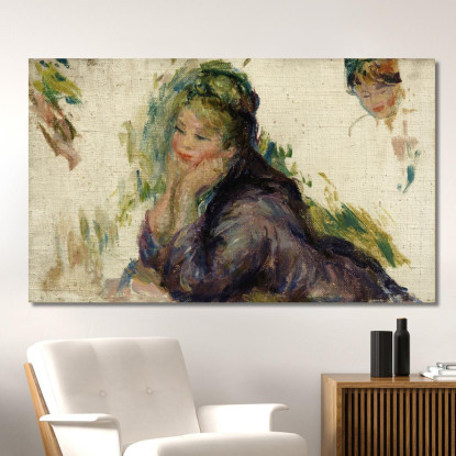 Donna Appoggiata Sui Gomiti Pierre-Auguste Renoir par82 quadro stampato su tela