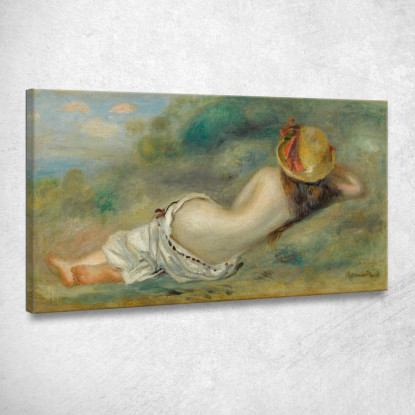 Bagnante Sdraiato Con Cappello Di Paglia Pierre-Auguste Renoir par154 quadro stampato su tela