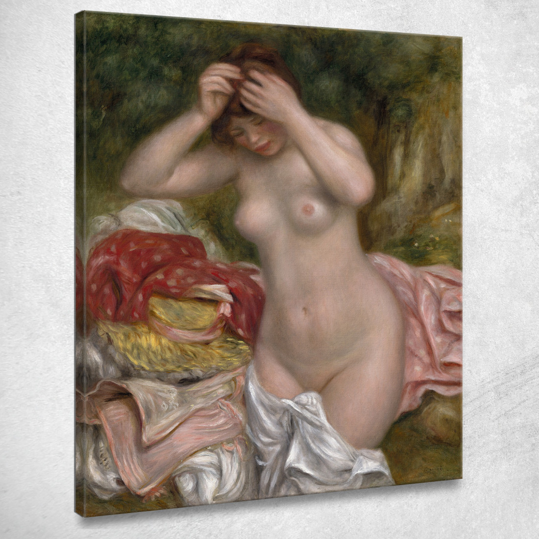 Bagnante Che Sistema I Suoi Capelli Pierre-Auguste Renoir par158 quadro stampato su tela Bagnante Che Sistema I Suoi Capelli Pierre-Auguste Renoir par158 quadro stampato su tela