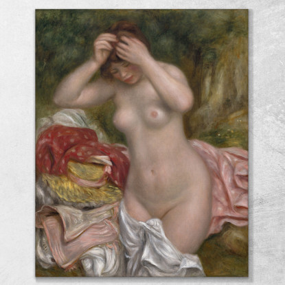 Bagnante Che Sistema I Suoi Capelli Pierre-Auguste Renoir par158 quadro stampato su tela