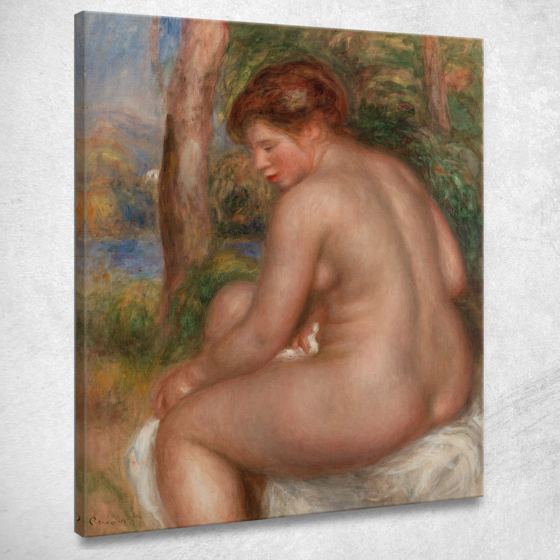 Bagnante Vista Di Tre Quarti Pierre-Auguste Renoir par160 quadro stampato su tela Bagnante Vista Di Tre Quarti Pierre-Auguste Renoir par160 quadro stampato su tela