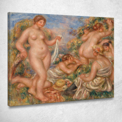 Composizione Cinque Bagnanti Pierre-Auguste Renoir par192 quadro stampato su tela