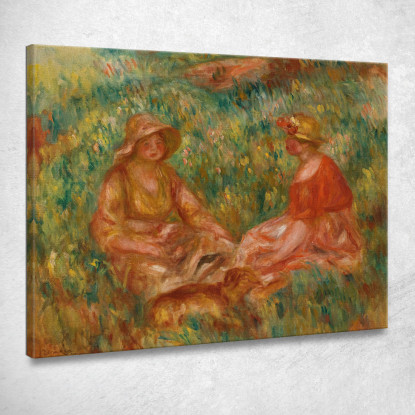 Due Ragazze In Un Prato Due Donne Nell'Erba Pierre-Auguste Renoir par196 quadro stampato su tela