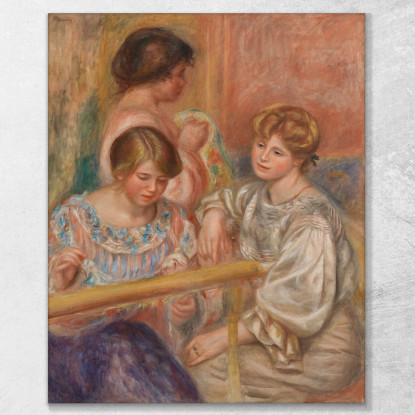 Ricamatrici Pierre-Auguste Renoir par202 quadro stampato su tela