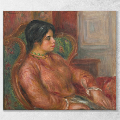La Donna Sulla Poltrona Verde Pierre-Auguste Renoir par211 quadro stampato su tela