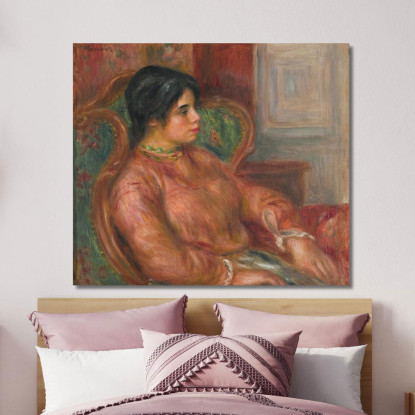 La Donna Sulla Poltrona Verde Pierre-Auguste Renoir par211 quadro stampato su tela