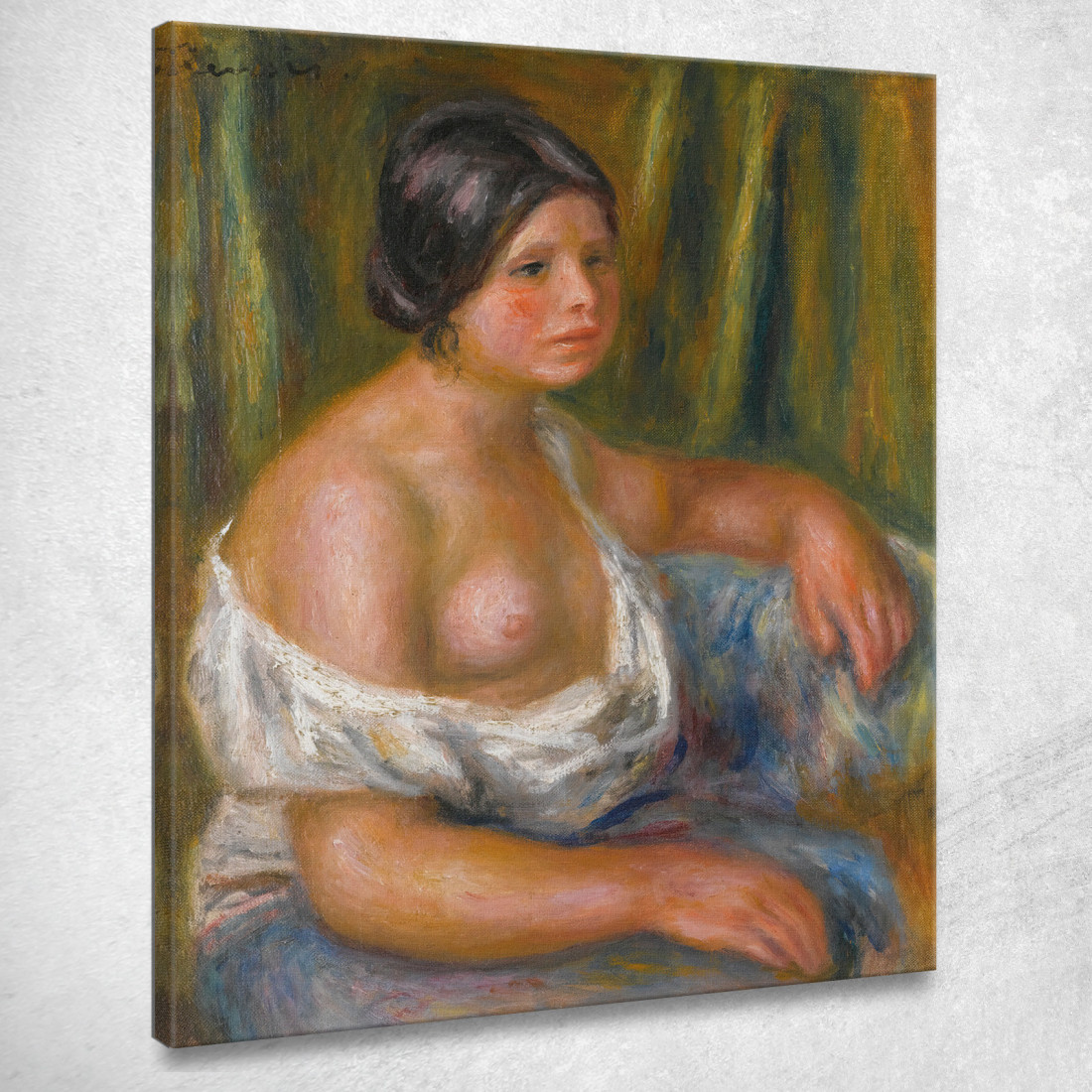 Donna In Blu Pierre-Auguste Renoir par215 quadro stampato su tela Donna In Blu Pierre-Auguste Renoir par215 quadro stampato su tela