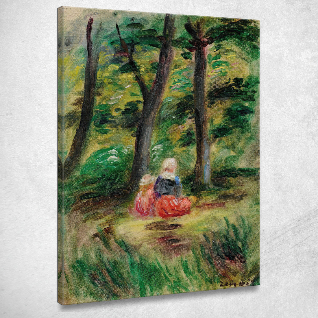 Donna E Bambino In Un Paesaggio Pierre-Auguste Renoir par216 quadro stampato su tela