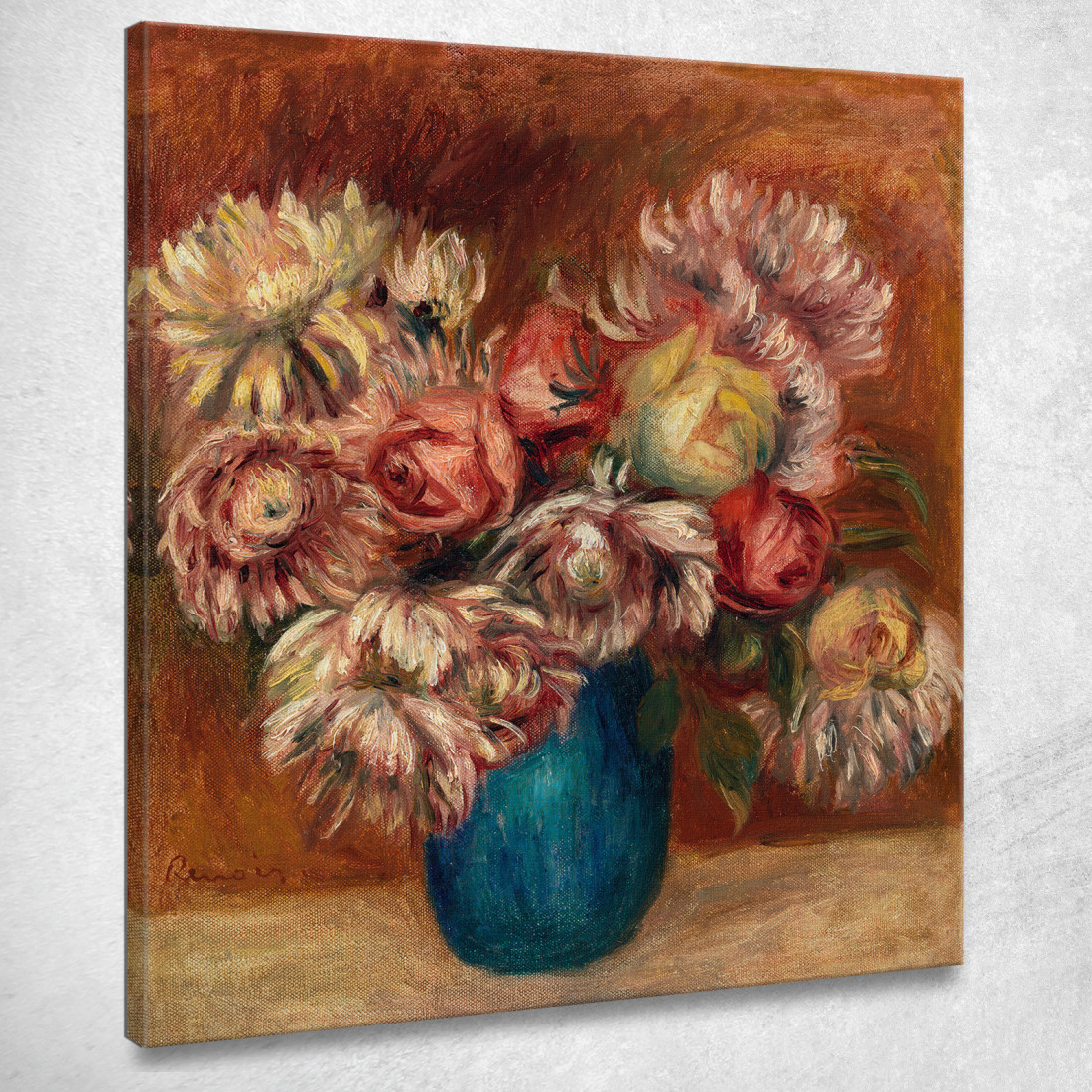 Fiori In Un Vaso Verde Pierre-Auguste Renoir par228 quadro stampato su tela Fiori In Un Vaso Verde Pierre-Auguste Renoir par228 quadro stampato su tela