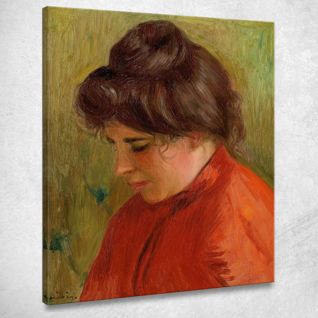 Gabrielle In Rosso Pierre-Auguste Renoir par232 quadro stampato su tela Gabrielle In Rosso Pierre-Auguste Renoir par232 quadro stampato su tela