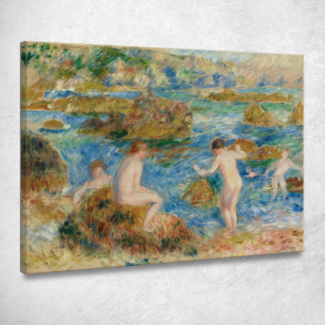 Ragazzi Nudi Tra Le Rocce Di Guernsey Pierre-Auguste Renoir par236 quadro stampato su tela Ragazzi Nudi Tra Le Rocce Di Guernsey Pierre-Auguste Renoir par236 quadro stampato su tela