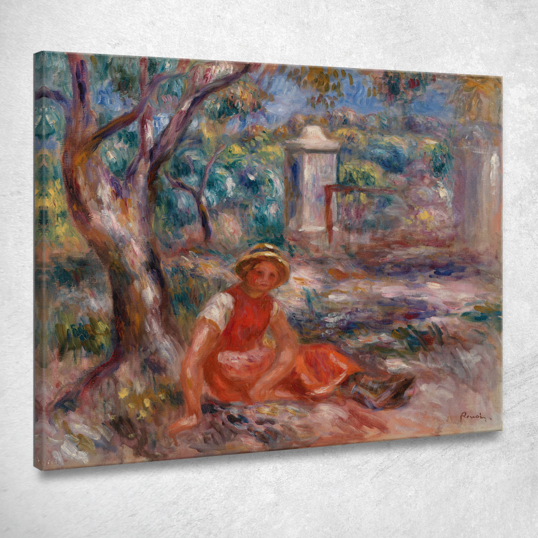 Ragazza Ai Piedi Di Un Albero Pierre-Auguste Renoir par238 quadro stampato su tela Ragazza Ai Piedi Di Un Albero Pierre-Auguste Renoir par238 quadro stampato su tela