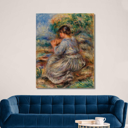 Ragazza Seduta In Un Paesaggio Pierre-Auguste Renoir par242 quadro stampato su tela