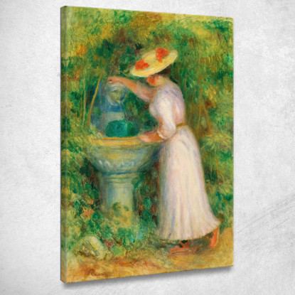 Giovane Ragazza Vicino Ad Una Fontana Pierre-Auguste Renoir par274 quadro stampato su tela