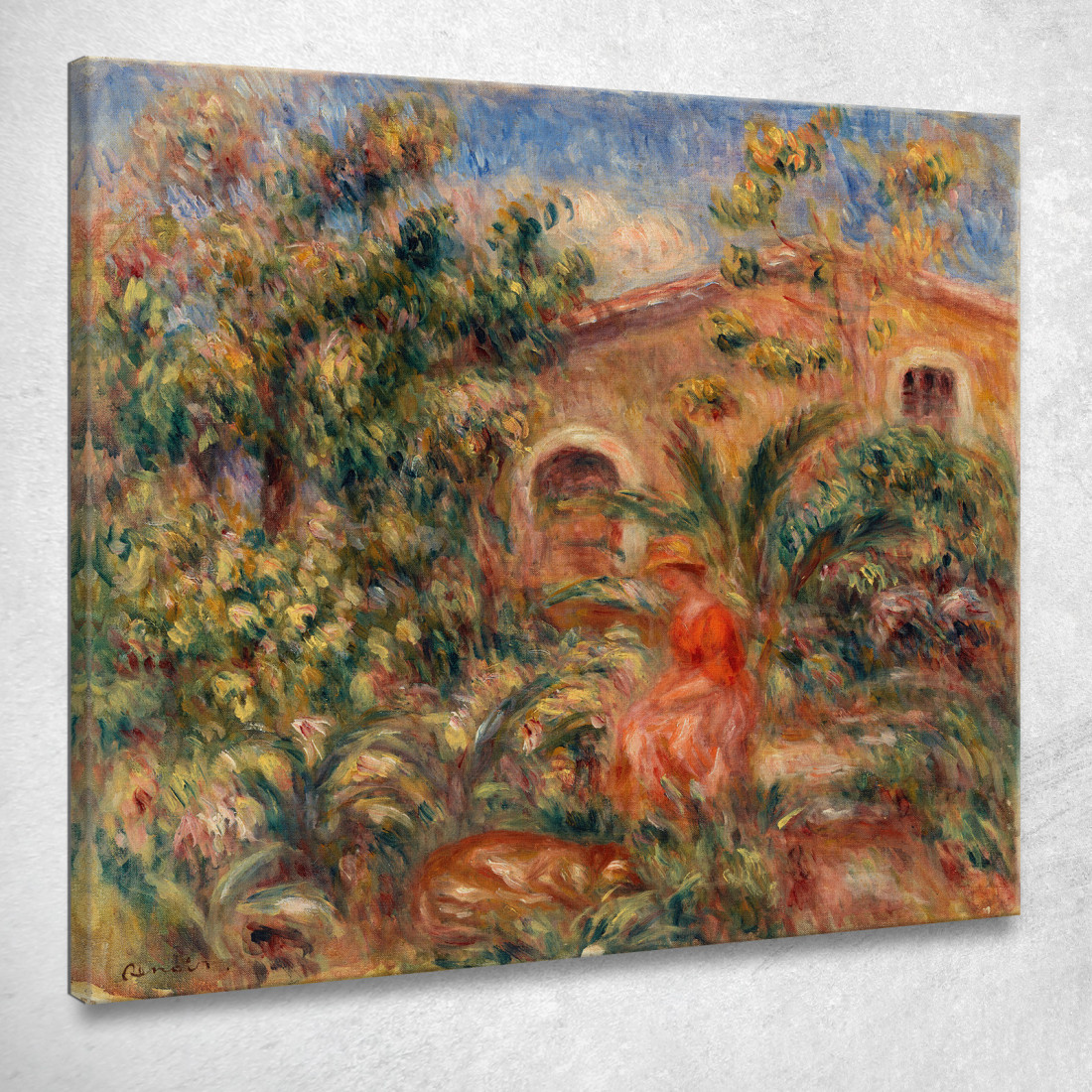 Paesaggio Con Donna E Cane Pierre-Auguste Renoir par299 quadro stampato su tela Paesaggio Con Donna E Cane Pierre-Auguste Renoir par299 quadro stampato su tela