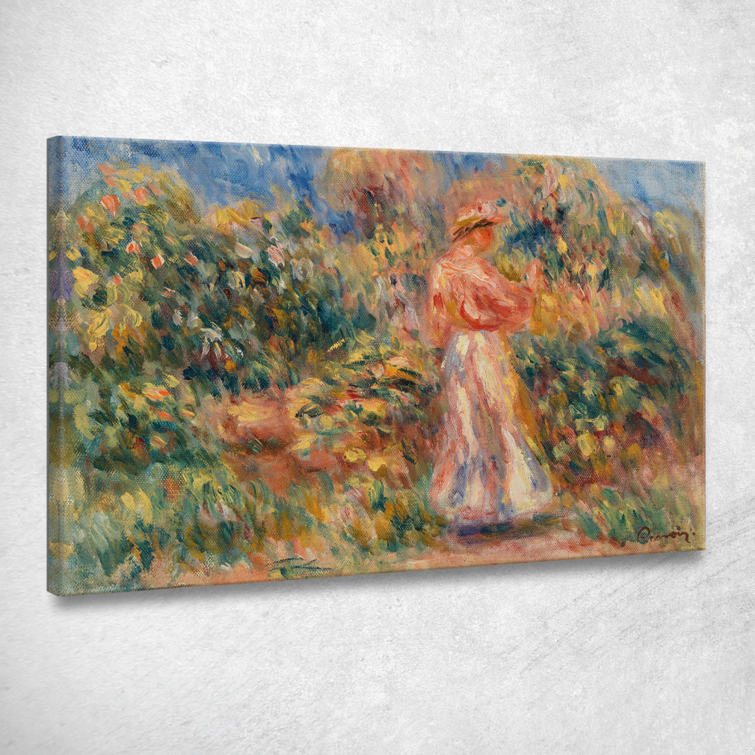 Paesaggio Con Donna In Rosa E Bianco Pierre-Auguste Renoir par301 quadro stampato su tela Paesaggio Con Donna In Rosa E Bianco Pierre-Auguste Renoir par301 quadro stampato su tela